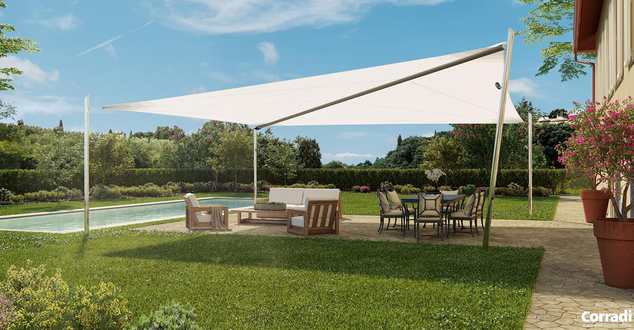 Individueller Pergola-Sonnenschutz bei Sonnensegel nach Mass