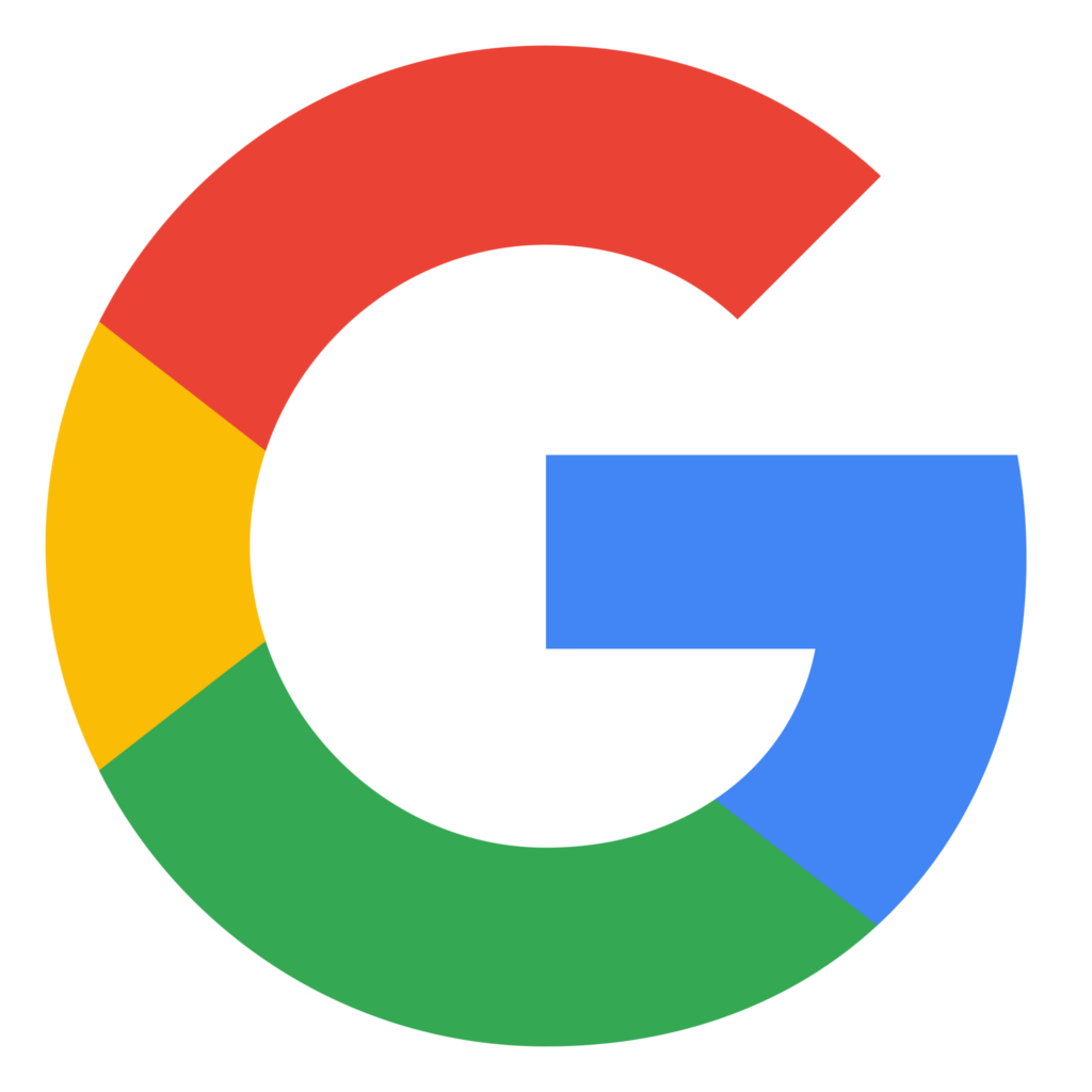 Buntes Google-Logo in Form eines großen „G“ mit Segmenten in Rot, Gelb, Grün und Blau.