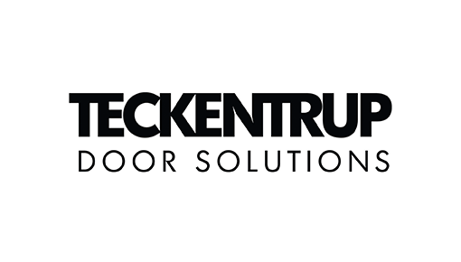 Schwarzes Textlogo auf weißem Hintergrund mit der Aufschrift „TECKENTRUP“ in fetten Großbuchstaben über „DOOR SOLUTIONS“ in kleineren, auseinandergezogenen Großbuchstaben.