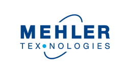 Logo für Mehler Texnologies. Das Wort MEHLER steht in fetten blauen Großbuchstaben über TEXNOLOGIES, wobei der Buchstabe C durch einen blauen Punkt ersetzt wurde und geschwungene Linien Teile des Textes umkreisen.